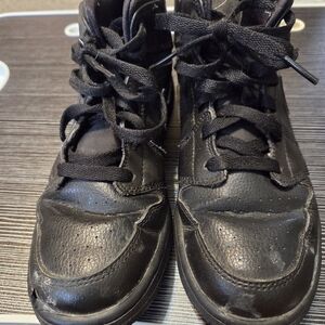 Kids Black Sneakers - Lightweight Lace-Up Casual Shoes